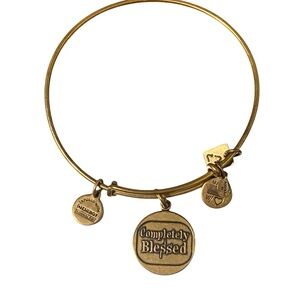 Alex And Ani Completely Blessed Charm Bracelet Brass Boho Religious Gratitude